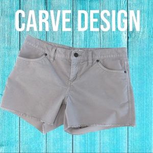 NWOT Carve Designs Oahu Short - Gray Corduroy Fringe Hem SIZE 4